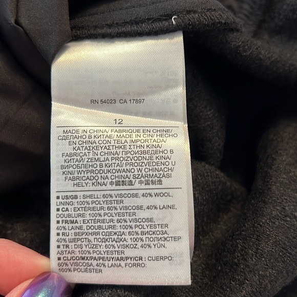 Banana Republic Wool Blend Zipper Lined Pencil Skirt Size 12 Black - Picture 7 of 8